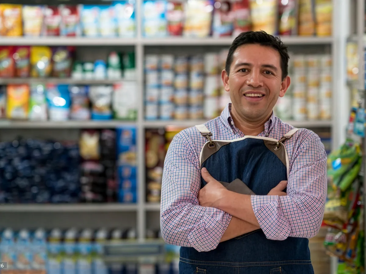 Business owner behind the counter of a local New Jersey shop